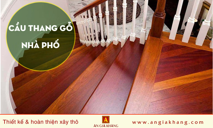 Thi công cầu thang gỗ nhà phố